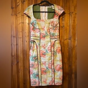 Bryan Laro Beauty Mark Wide-décolletage structured cocktail dress